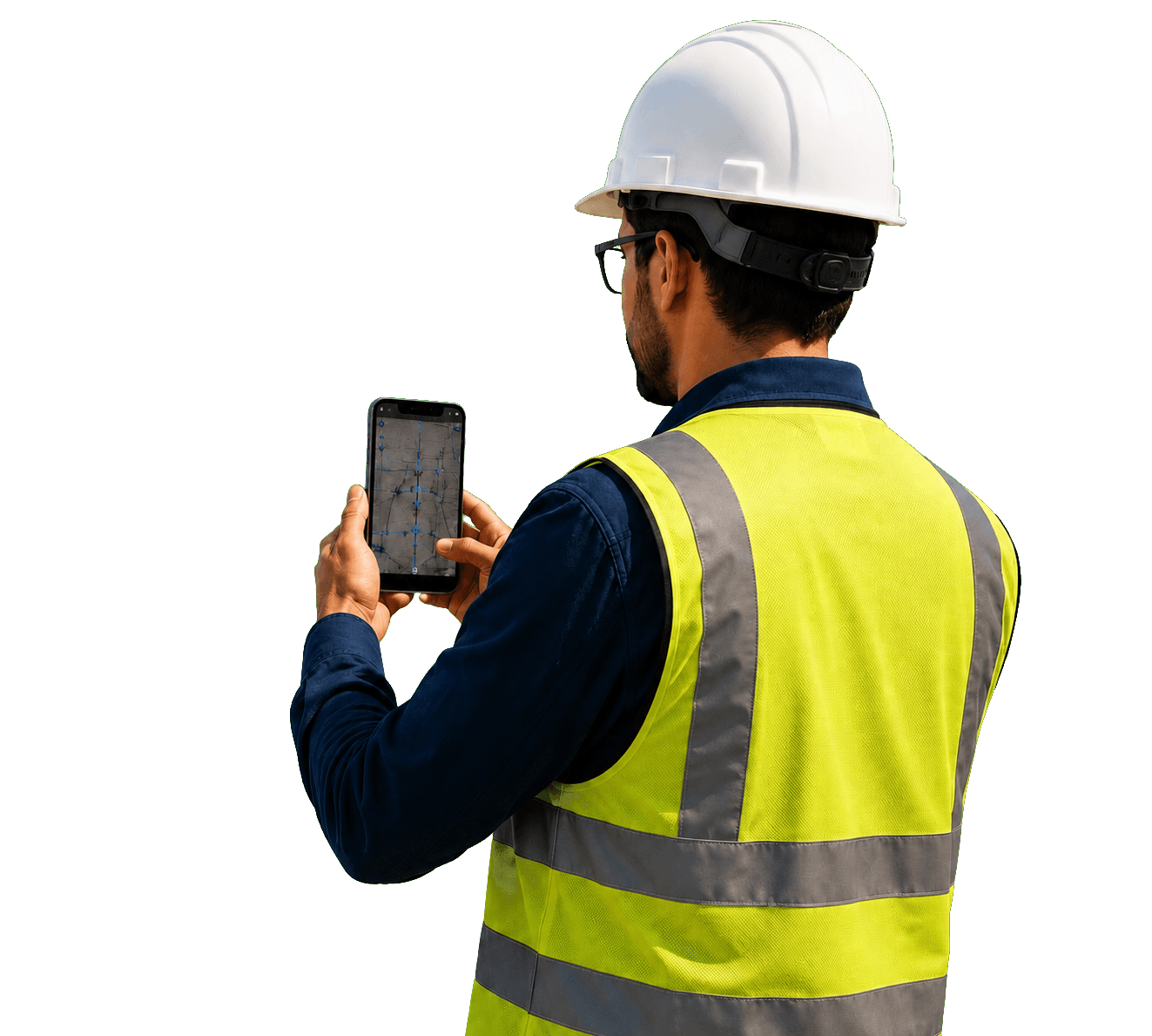 SiteLens field use — engineer reviewing site on mobile