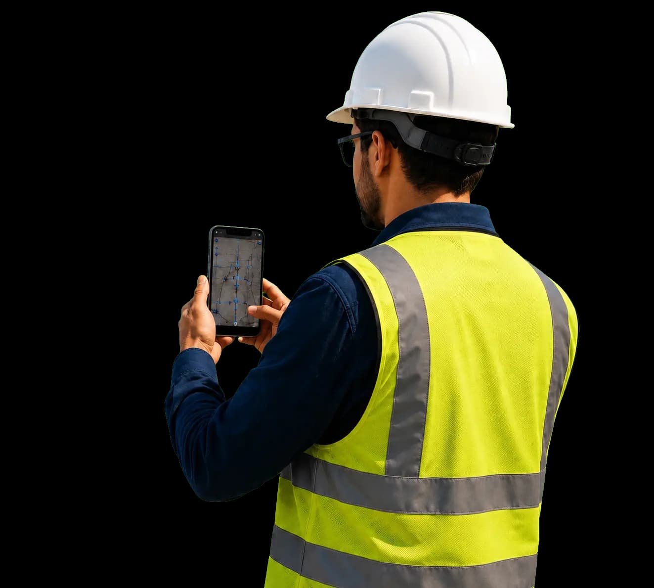 SiteLens field use - engineer reviewing site on mobile